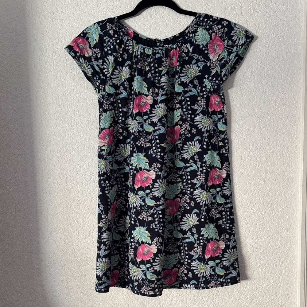 GAP Floral Kids Dress - Pink and Green on Navy